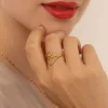 Femme Luzaka Bagues<Bague Sally acier doré or