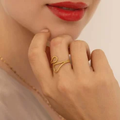 Femme Luzaka Bagues<Bague Sally acier doré or