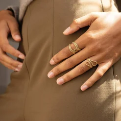 Femme Luzaka Bagues<Bague Sally acier doré or