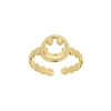 Femme Luzaka Bagues<Bague Smiley acier doré or