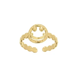 Femme Luzaka Bagues<Bague Smiley acier doré or