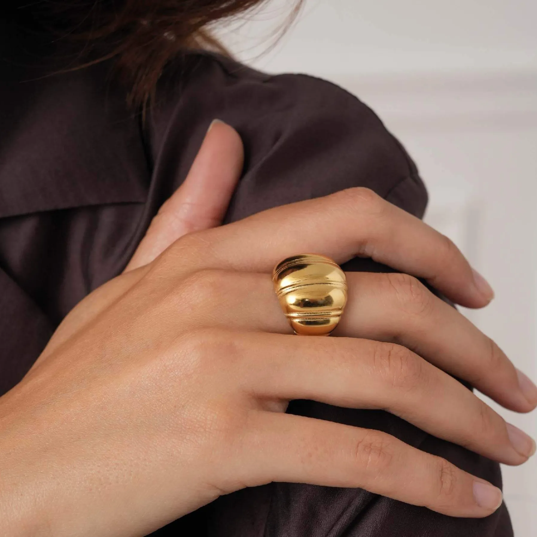 Femme Luzaka Bagues<Bague Sofie acier doré or