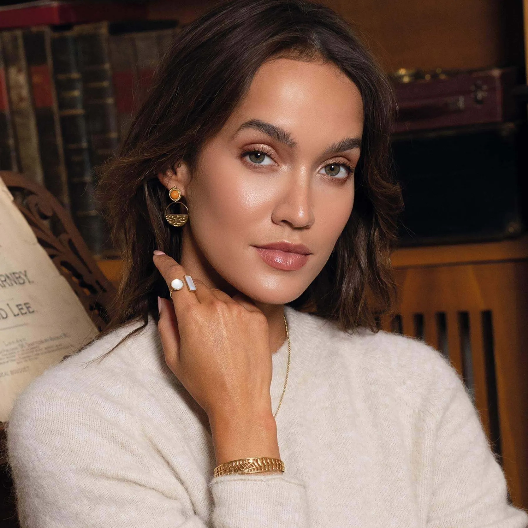Femme Luzaka Bagues<Bague Sola acier doré or nacre