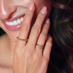Femme Luzaka Bagues<Bague Storia zircons acier doré or
