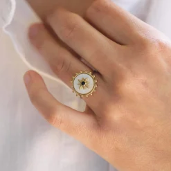 Femme Luzaka Bagues<Bague Étoile Nacre acier doré or
