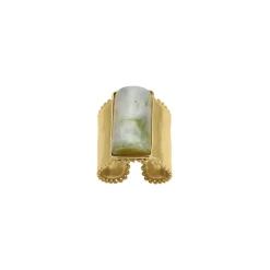 Femme Luzaka Bagues<Bague Topia verte acier doré or