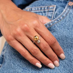 Femme Luzaka Bagues<Bague Twist acier argenté et doré or