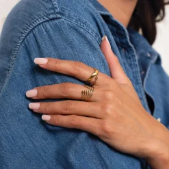 Femme Luzaka Bagues<Bague Valéria acier doré or