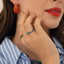 Femme Luzaka Bagues<Bague Yoko Apatite bleue acier doré or