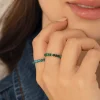 Femme Luzaka Bagues<Bague Yoko Pierres Malachite acier doré or