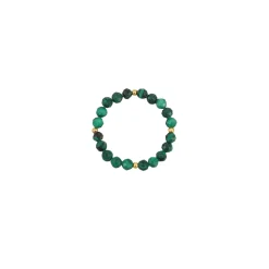 Femme Luzaka Bagues<Bague Yoko Pierres Malachite acier doré or