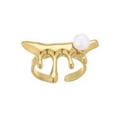Femme Luzaka Bagues<Bague Zébulon acier doré or