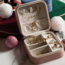 Luzaka Accessoires<Boite à Bijoux velours rose 10cmx10cm