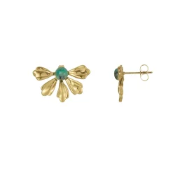 Femme Luzaka Boucles<Boucles Amélie acier doré or pierre Pin Africain