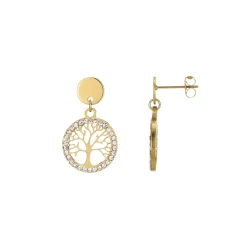 Femme Luzaka Boucles<Boucles Arbre de vie acier doré or