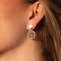 Femme Luzaka Boucles<Boucles Arbre de vie acier doré or