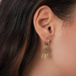 Femme Luzaka Boucles<Boucles Attrape rêves acier or