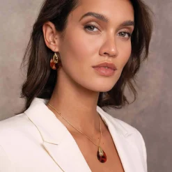 Femme Luzaka Boucles<Boucles Automne rouges acier doré or