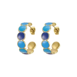 Femme Luzaka Boucles<Boucles Baia bleues acier doré or