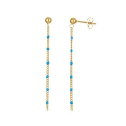 Femme Luzaka Boucles<Boucles chaines perles bleues