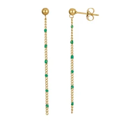 Femme Luzaka Boucles<Boucles chaines perles vertes