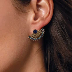 Femme Luzaka Boucles<Boucles Cléopâtre strass bleus