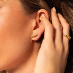 Femme Luzaka Boucles<Boucles Comete zircons roses