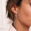 Femme Luzaka Boucles<Boucles Créoles 3cm Argent 925 rhodié zircons
