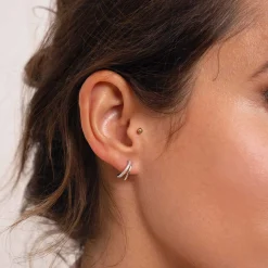 Femme Luzaka Boucles<Boucles Créoles Duo zircons Argent 925 rhodié