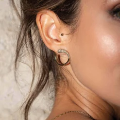 Femme Luzaka Boucles<Boucles d'oreilles Gloria acier doré or strass verre