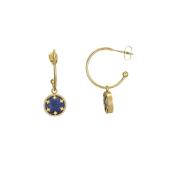 Femme Luzaka Boucles<Boucles Etoiles Lapis Lazuli acier doré or