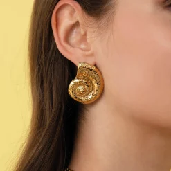Femme Luzaka Boucles<Boucles Galapagos acier doré or