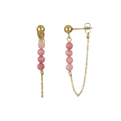 Femme Luzaka Boucles<Boucles Isa Pierres Rhodonite acier doré or