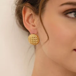 Femme Luzaka Boucles<Boucles Izzy ronde acier doré or