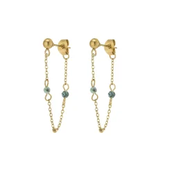 Femme Luzaka Boucles<Boucles Kira pierres acier doré or