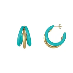 Femme Luzaka Boucles<Boucles Lona bleues acier doré or