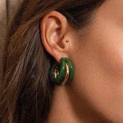 Femme Luzaka Boucles<Boucles Lona vertes acier doré or