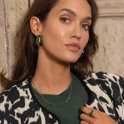 Femme Luzaka Boucles<Boucles Lona vertes acier doré or