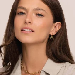 Femme Luzaka Boucles<Boucles Lunes acier dorées or