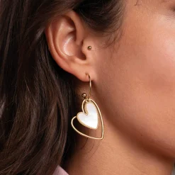 Femme Luzaka Boucles<Boucles Luzalove acier doré or et nacre