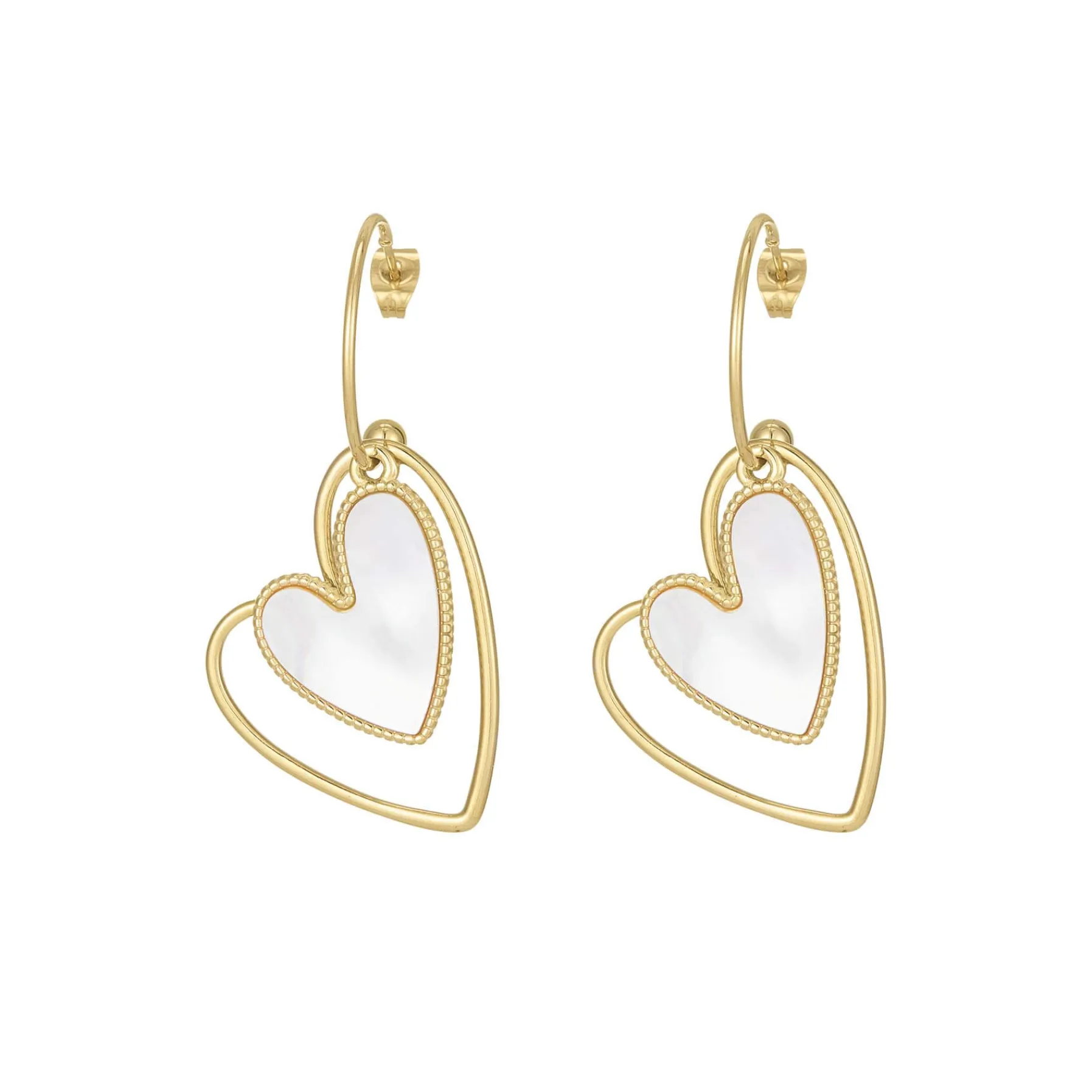 Femme Luzaka Boucles<Boucles Luzalove acier doré or et nacre