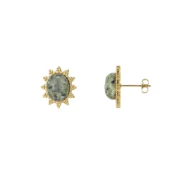 Femme Luzaka Boucles<Boucles Lyka acier doré or pierre Pin Africian