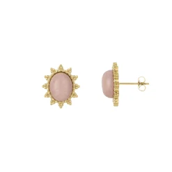 Femme Luzaka Boucles<Boucles Lyka acier doré or pierre Rhodonite