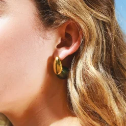 Femme Luzaka Boucles<Boucles Maeva vertes acier doré or