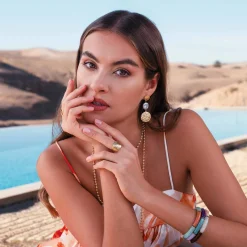 Femme Luzaka Boucles<Boucles Marie acier doré or nacre