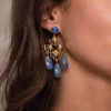 Femme Luzaka Boucles<Boucles Mélissa bleues acier doré or