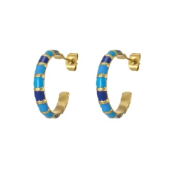Femme Luzaka Boucles<Boucles Mona bleues acier doré or