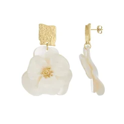 Femme Luzaka Boucles<Boucles Naomi blanches acier doré or