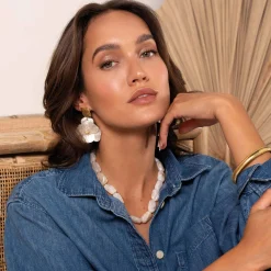 Femme Luzaka Boucles<Boucles Naomi blanches acier doré or