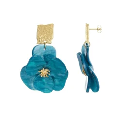 Femme Luzaka Boucles<Boucles Naomi bleues acier doré or